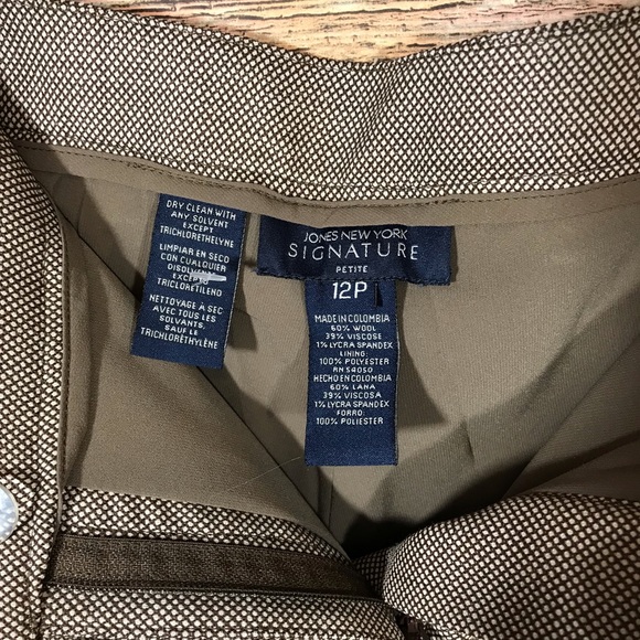 Jones New York stretch brown slacks NWT size 12P - Picture 6 of 8
